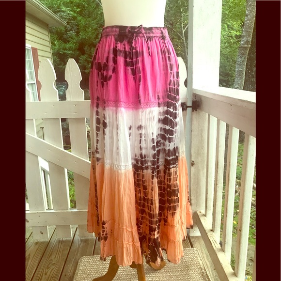 Mirror Image Dresses & Skirts - Mirror Image Tie Dye Broomstick Skirt S FREE SHIP